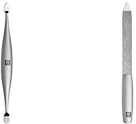 Zwilling Twinox Doppelinstrument Nagelhautschieber Nagelreiniger Maniküre Pediküre 125 mm 88345-101-0 & Twinox Saphir-Formfeile Maniküre Pediküre Nagel poliert 130 mm 88326-131-0