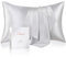LOOMBERRY 100% Natural 22 Momme Pure Mulberry Silk Pillowcase for Hair and Skin Both Sides 22 Momme Highest Grade 6A with Hidden Zipper (Silver, Standard (50x66CM))