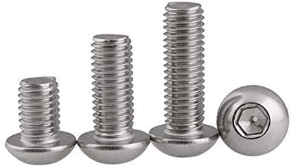 DRENECO Tornillos de Cabeza Allen de Botón Tornillos Hexagonales de Acero Inoxidable, M2.5×9mm,100 pcs