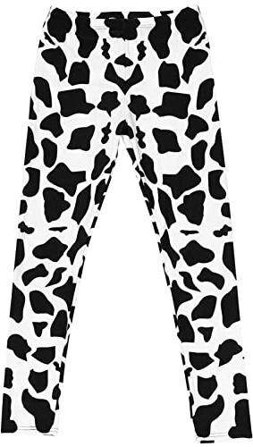 VALICLUD Hohe Taille Capri Leggings Kuh Druck Yoga Hosen Bauch- Steuer Yoga Leggings für Frauen