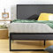 ZINUS Christina 36 cm Gepolsterter Bettrahmen Plattformbett | Kopfteil | Lattenrost aus Holz | Einfache Montage | 180 x 200 cm | Grau