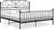 vidaXL Bettgestell Metallbett Schlafzimmer Bett Doppelbett Schlafzimmermöbel Bettrahmen Lattenrost Pulverbeschichtetes Metall Schwarz 180x200cm