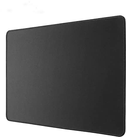 SHALYSONG Großes Mauspad, rutschfest, Gummi, für Computer, Laptop, Mauspad, strapazierfähig, genähte Kanten, 30 x 24,9 x 0,3 cm, Schwarz