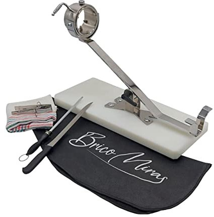 JAMONERO BASCULANTE GIRATORIO CON BASE FIBRA, REGALO PINZA ARCOS + CUCHILLO JAMONERO + CHAIRA + CUBREJAMÓN (BURDEOS) + PAÑO, SOPORTE JAMONERO IDEAL USO DOMÉSTICO Y PROFESIONAL (Fibra blanca)