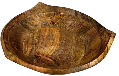 Cherish Home Grand bol en bois de manguier Puncta - 100 % bois de manguier - Design sculpté unique - Marron