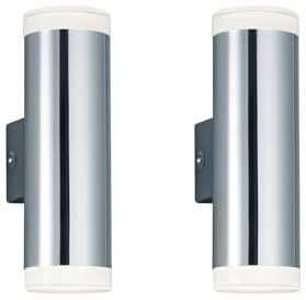 2er Set Badezimmer Wandleuchten Up & Down in Silber Chrom, Höhe 16cm
