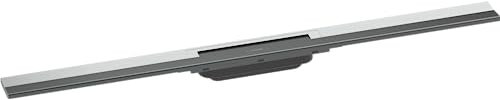 hansgrohe Fertigset Duschrinne RainDrain Flex, Abflussrinne 900mm, Bodenablauf Dusche kürzbar, Chrom