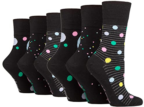 SOCK SHOP GENTLE GRIP 6 Pairs of Ladies Socks, Size UK 4-8 (6 x RH253)