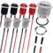 MKBKLLJY 8St. Momentaner Druckschalter Schwarz Rot Silber mit Vorverdrahtung,IP65 Wasserdichter Druckschalter 12mm DC 12V 2A Edelstahl Ohne LED für Auto Boot