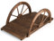 COSTWAY Pont de Jardin en Sapin Carbonisé Charge Maximale 75KG, Pont sur Étang 101,5x48,5x38CM avec des Garde-Corps en Demi-Roue, Décoration du Jardin pour Patio Cour