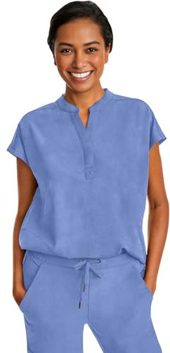 Healing Hands 2152 Damen-Schlupfkasack, entspannte Passform, 2 Taschen mit Strickdetails, Dolman-Ärmel und abgerundeter Saum, Ceil, Klein