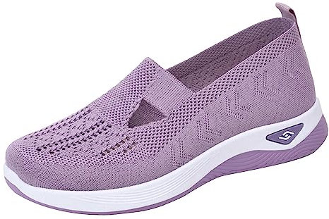 Moonyan Zapatillas ortopédicas para mujer | Mocasines sin cordones para mujer, zapatos ortopédicos antideslizantes para caminar, zapatos casuales, lavanda, 39 EU