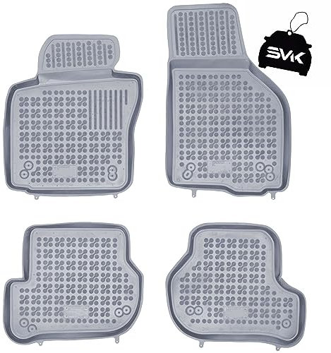 SMK Graue Auto fußmatten gummimatten passt für Skoda Octavia II 2004-2013 fussmatten Auto für alle Jahreszeiten, die vor Schmutz und Dreck schützt fußmatten Auto