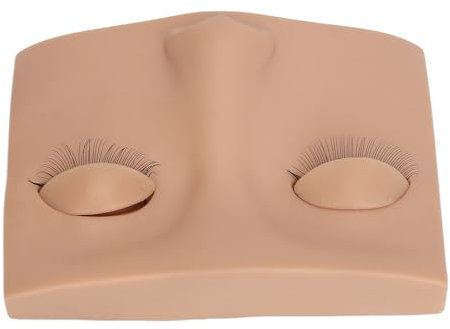 Cabeza de maniquí de Pestañas, Cabeza de Maquillaje Realista de Media Cara con 3 Pares de Párpados Extraíbles para Práctica de Entrenamiento de Extensión de Pestañas (Color de