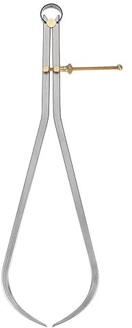 sourcing map Feder Gelenktaster 16 / 400mm Stahl Feder Draußen Meßschieber mit Messing Drehpunkt für Holz Drehbank Arbeit