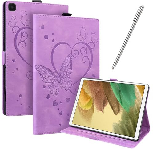 JayModCase Funda para Samsung Galaxy Tab A7 Lite Case 8,7 Pulgadas 2021 (SM-T220/T225/T227), PU Protectora Carcasa con Función de Soporte, Ángulo de Pie Ajustable (Morado)