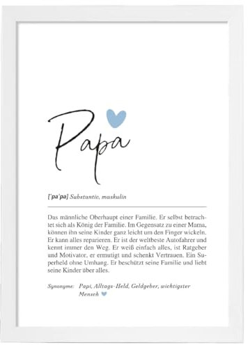 Fjllrven Definition Poster & Kunstdrucke | Weihnachtsgeschenke Papa Geschenk | Vatertagsgeschenk | Geschenke für Papa Geburtstag | Wanddeko Deko Wohnzimmer | DINA A4 mit Rahmen Weiß