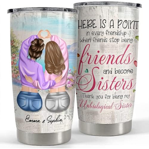 Taza Aislante 590ml Termo Café Reutilizable Vaso Termico Para Amigo Mamá Papá Vaso Personalizado Para Mejor Amigo, Hermana No Biológica