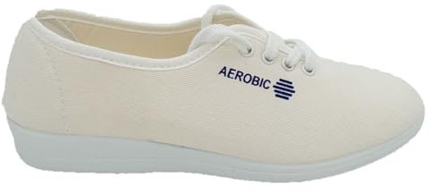 Aerobic CORDÓN CÓMODO Cano Confort Playera DE Mujer Lona Zapatilla Blanca 10902 (Blanco, 35)