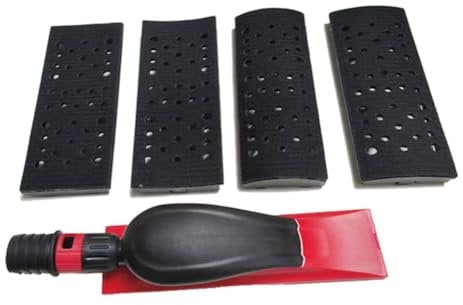 Kivvlbzeq Vacuum Sanding Block Set,Vacuuming Sanding Disc Holder Sandpaper 4Pc Backing Polishing Pad Handheld Sander 70X198mm Easy Install