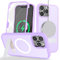 Zouzt for iPhone 13 Pro Max/12 Pro Max 6.7 Inch Case with Screen Protector, 360 Full Body with Glass Screen Protector [for Magsafe] [Shockproof] Stand Heavy Duty Protection Phone Case - Purple