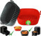 KRAPPS Molde Silicona Freidora de Aire Reutilizables 5-8L Set 3 Piezas 21cm - Moldes Silicona Air Fryer, Recipiente Air Fryer, Accesorios Freidora de Aire, Bandeja para Airfyer, Moldes para Airfryer