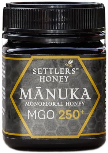 Settlers Manuka Honig MGO 250+ - produziert und abgefüllt in Neuseeland - 250g - zertifiziert und 100% purer Manuka Honig