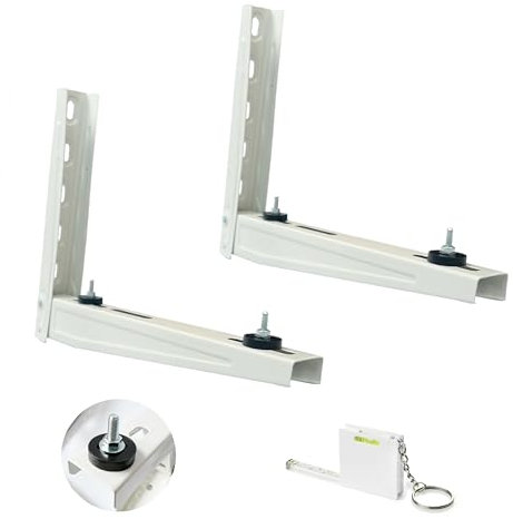 Support mural pour climatiseur Rodigas MS 120 avec mètre ruban et niveau à bulle - Pour climatiseurs Split et pompe à chaleur - Montage rapide