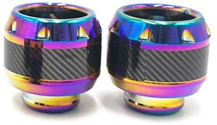 Protection Anti-Collision pour Moto pour Moto Scooter Gravure Titane Moto Cadre Curseur Aluminium Fourche Avant Tasse Chute Écrasement Protecteur Fibre De Carbone(B)