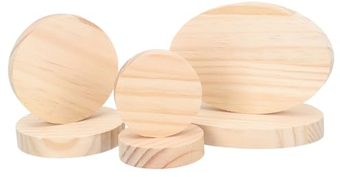 NUOBESTY Wooden Plaques for Crafts 6 Pieces Small Wooden Plaque Base for Figurine Holders DIY Art Projects Wood Display Stands Coasters Trays and Succulent Pot Displays 4.72 X 3.15 X 0.59 in