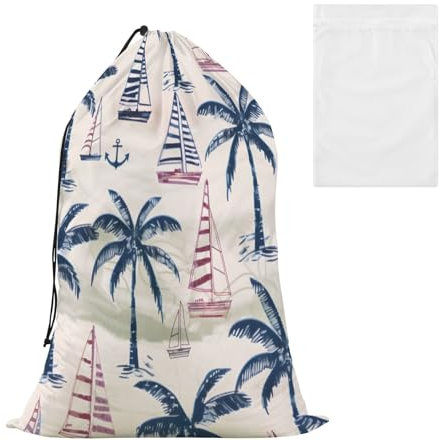 Wäschesack Anker Palme Groß Schmutzige Kleidung Organizer Reisetasche mit Kordelzug Faltbare Aufbewahrungstasche für Zuhause