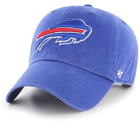 '47 NFL Buffalo Bills Clean Up Unisex-Baseballkappe, Verstellbarer Riemenverschluss, Einheitsgröße, Team Logo, Farbe Royal Blau