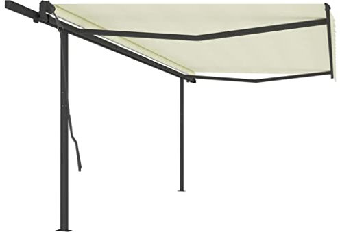 Furniture Select Manual Markise mit Pfosten 5x3 m Creme