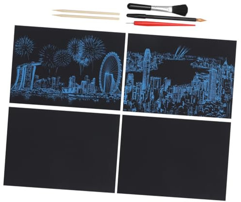 UPKOCH Selbstgemacht Kratzbild 7 Stück Papier Schwarz für Nachtansicht