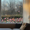 ANATTASOUL Fensterbilder Doppelseitig Wildblumen und Kolibris Fensterdeko Wiederverwendbar Fenstersticker Selbstklebend Fenster Aufkleber Deko Frühling Sommer für Glas Kinderzimmer Badezimmer