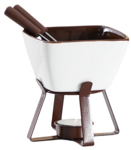 Ujjdwiurgh Set di pentole per fonduta al cioccolato con tazza, fonduta al cioccolato e fornello per ghiaccio.