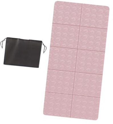 JISADER Faltbare Und rutschfeste Gymnastikmatte mit Tragetasche, Rosa