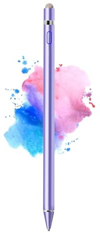 Stylus Pen for iPad, i Pencil Compatible for iOS, Android, iPad Air/Pro/Mini 2/3/4 and More, Rechargeable Pen for Tablet（Purple）