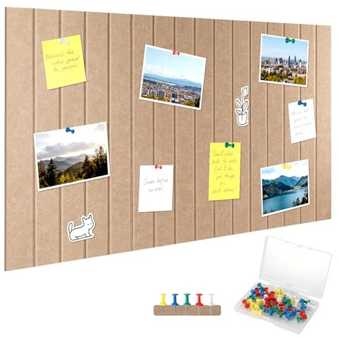 40 x 80cm Große Filz Pinnwand Selbstklebend,Pinnwand Aus Filz, | 0.8cm Dick, Faltbare Fototafel Mit Selbstklebendem Klebeband Und Pins Für Büro Küche, Fotos Memos(Dunkles Kamel)