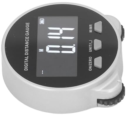 Sorandy Rolllineal mit Digitalanzeige, Tragbares Mini-Elektronik-Maßband für Messungen, ABS-Silberschwarz, 1 X Lithium-, Tragbar, 15,2–25,4 cm