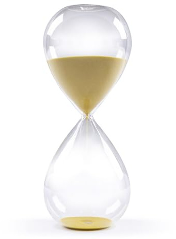 GNEGNI LIFE Sanduhr, 45 Minuten Sanduhr, Goldfarbener Sand, Glas Deko Sanduhren, Große Sanduhren für Küche,Zuhause, Schreibtisch, Klassenzimmer, Büro, Hochzeitsdekoration