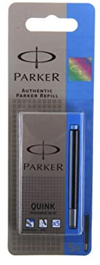 Parker Quink Ink Carts Permanent Blue - Pack of 5