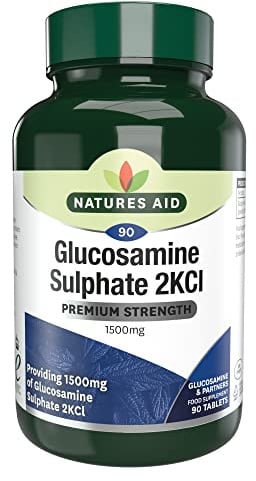 Natures Aid Glucosamine Sulphate 1500mg 90 Tablets – High Strength, Salt-Free – Supports Joint Health, Mobility, Flexibility – Gluten-Free, Non-GMO – Natural Food Supplement