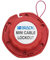 Sistema di Bloccaggio con Cavo in Acciaio in Miniatura, 100mm x 2,44m x 45mm, Rosso