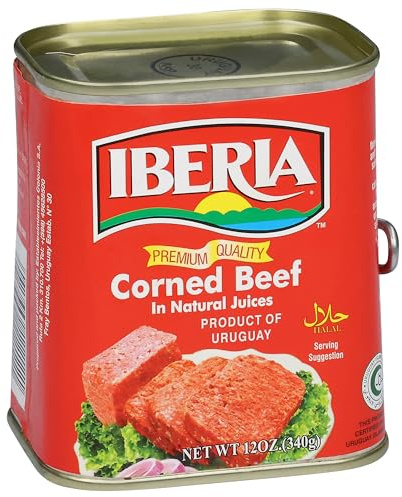 Iberia Canned Beef 12oz Premium Corned Beef with Natural Juices Halal