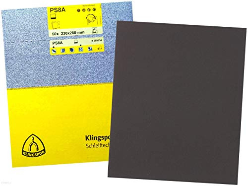 Klingpsor 269429 PS 8 C, Blätter mit Schleifpapier, wasserdicht, 230X280, 80, 50, 50 Stück