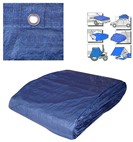 ALLROUND Telone di copertura 8 x 10 metri con occhielli, ultraleggero 60 g/m², telo protettivo per il giardino (blu, 8 m x 10 m)