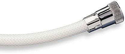 TATAY Manguera de Ducha Loop Reforzado, 2M, Flexo de PVC, Rosca Universal G 1/2, Gris Blanco