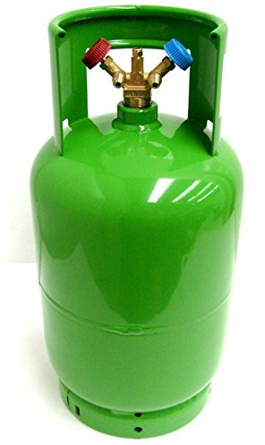 3S SuperSamaStore Bouteille Vide à Double Robinet pour Gaz Réfrigérant R410A, R134A de Climatiseurs, Capacité 12 Litres, Bouteille Vide de Gaz pour Climatiseurs et Systèmes Cvc