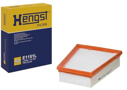 HENGST - Luftfilter E1151L - Luft-Filtereinsatz für KFZ | Hochwertiger Motorluftfilter für Otto- oder Dieselmotor - Schutz für Motoren - Wasserbeständig